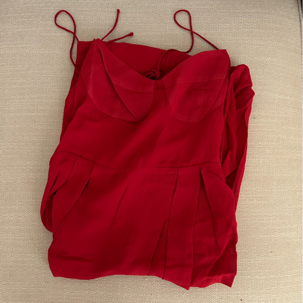 Reformation Jaelyn Midi Dress - Sangre Red Cocktail Holiday Party - Picture 5 of 11